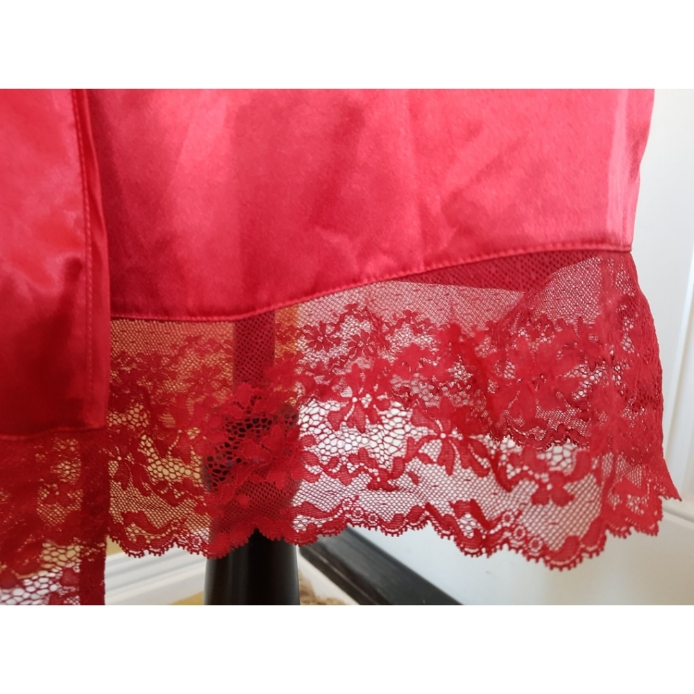 Calvin Klein Red Satin Robe - Picture 6 of 16